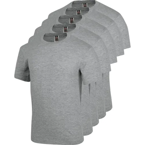 WÜRTH MODYF Arbeitsshirts Herren 5er Pack in Grau - Atmungsaktive Baumwoll-T-Shirts für Arbeit & Freizeit in Größe M