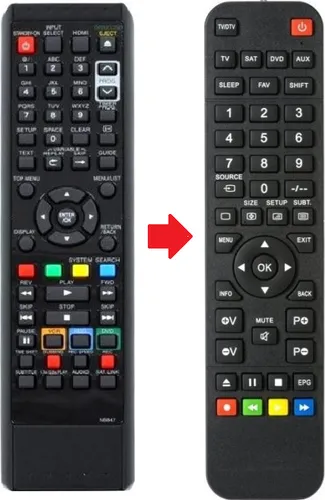 Ersatz Fernbedienung für Funai Videorecorder TD6D-D4413DB | TD6D-M101 | WD6D-D4413DB