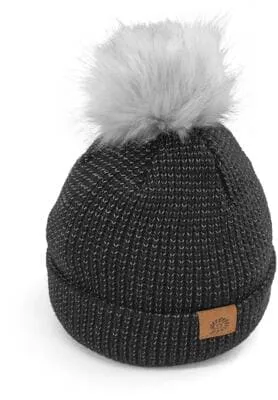 Origin Outdoors Reflective Beanie, schwarz mit Bommel
