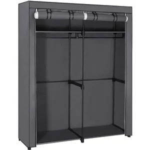 SONGMICS Kleiderschrank Grau 140x174x43 cm - Praktischer SONGMICS Kleiderschrank in Grau (B)140 x (H)174 x (T)43 cm mit 2 Regalen und Kleiderstangen. Bietet viel Stauraum für Kleidung und Accessoires – ideal für jeden Raum.