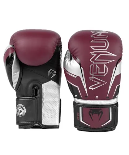 Venum Elite Evo Boxhandschuhe - Bordeaux,Silber - 10 Oz