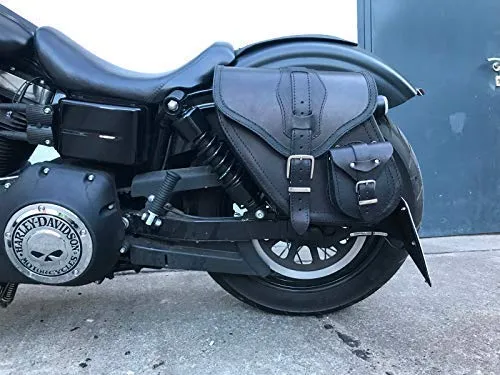 ORLETANOS Dynamite Black Satteltasche für Harley Davidson Dyna Glide - Leder & Satteltaschen, hochwertige Echtledertasche mit Verstärkungen, ideal für Harley Davidson Dyna Modelle 1996-2017, bietet 10 Liter Volumen und 30 Tage Rückgaberecht.