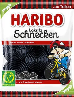 HARIBO Lakritz Schnecken 175 g - Vegetarischer Genuss - Fruchtgummis/Lakritze mit süß-würzigem Geschmack, ideal für Lakritz-Liebhaber und vom Vegetarierbund zertifiziert!