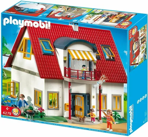 Playmobil 4279 - Neues Wohnhaus Citylife mit Familie und tönender Türklingel - Modernes Wohnen, interaktives Spielhaus mit tönender Türklingel, fördert kreatives Spielen für Kinder von 4-10 Jahren.