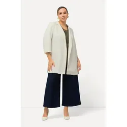 Ulla Popken Sommerjacke Blazerjacke - Modischer Reverskragen in Beige/Grau - Funktionsjacken aus 100% Polyester, pflegeleicht und ideal für den modischen Look im Frühling oder Sommer.