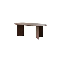 Selsey Esstisch Oval 90 x 204 cm - Eleganter Küchentisch OVO Wisconsin in Walnuss, mit abgerundeten Kanten und schützenden Füßen für deinen Boden