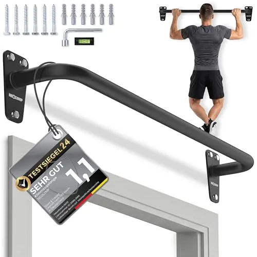 NEOLYMP Klimmzugstange Wandmontage bis 200kg – Robuste Pull Up Bar für Home Gym und Outdoor - Erlebe das Krafttraining neu mit der NEOLYMP Klimmzugstange aus hochwertigem Stahl. Sie hält bis zu 200 kg und bietet dank rutschfester Beschichtung optimalen Grip für effektive Workouts. Ideal für Klimmzüge, Beinheben und mehr – schnell montiert, vielseitig einsetzbar!