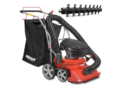 HECHT 8514 Laubsauger 2in1 Benzin mit Kehrwalze | 6 PS - Laubsauger & Laubbläser mit 4-Takt Benzinmotor und 150 L Fangkorb, ideal für schnelles Arbeiten auf großen Flächen und müheloses Manövrieren dank Radantrieb.