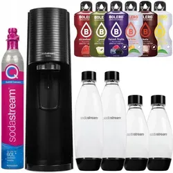SodaStream Terra Black Wassersprudler mit 2 Flaschen und Bolero - Stylischer Wassersprudler für kohlensäurehaltiges Wasser. Inklusive 2 spülmaschinenfester Flaschen und Geschmacksrichtungen für individuelle Erfrischung. Ideal für den täglichen Gebrauch!