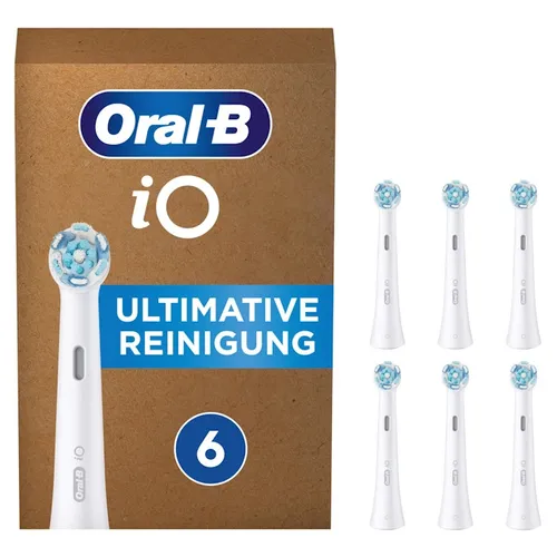 Oral-B iO Ultimative Reinigung Aufsteckbürsten 6 Stück - Weiß - Zahnpflegeartikel: Entfernt bis zu 100% mehr Plaque mit innovativer 'Borsten-in-Borsten'-Technologie für die beste Reinigung und ein strahlendes Lächeln.