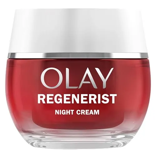 Olay Regenerist 3 Point Age Defying Cream Night 50ml - Nachtpflege für Frauen ab 30, regeneriert die Haut über Nacht und verbessert die Elastizität für ein strahlendes, jugendliches Aussehen.