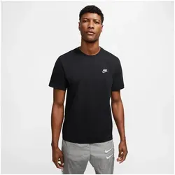 Nike Sportswear Club Herren-T-Shirt - Schwarz/Grau - Bequemes Herren-T-Shirt aus weicher Baumwolle, ideal für den Alltag. Der entspannte Schnitt sorgt für hohen Tragekomfort und lässt sich vielseitig kombinieren. Stylisches Futura-Logo auf der Brust verleiht dem Shirt einen sportlichen Look.