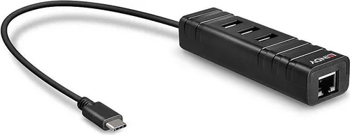 LINDY USB 3.1 Hub und GB Ethernet Adapter 3 Port - USB-Kabel, -Hubs & -Adapter mit 3 USB 3.0 Ports und Gigabit-Ethernet für blitzschnelle Datenübertragung bis zu 5 Gbit/s. Ideal für moderne Computer mit USB Typ C.