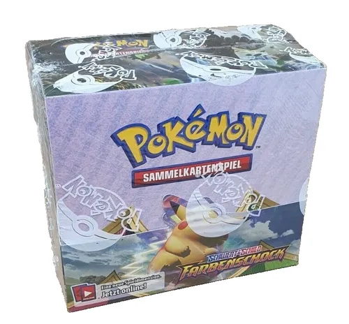 Pokemon Schwert & Schild Farbenschock DISPLAY Box - TCG OVP Displays, enthält 36 Booster der Farbenschock-Edition für spannende Spielerlebnisse und Sammlermomente.
