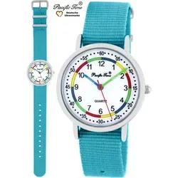 Wasserdichte Kinder Lernuhr mit Wechselarmband - Armbanduhren für Kinder, ideal zum Uhrzeit lernen mit einem großen, bunten Zifferblatt und 5 ATM Wasserschutz – perfekt für kleine Abenteurer und zur Einschulung!