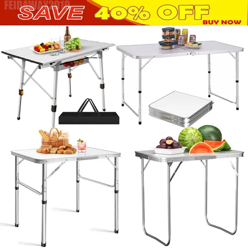 Faltbarer Alu Campingtisch - Praktischer Klapptisch für jeden Einsatz - Tisch für Camping und Balkon, klappbar und leicht zu transportieren. Wetterfestes Aluminium mit Rattan-Optik, ideal für unterwegs oder zu Hause.