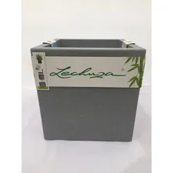 Lechuza CANTO Stone low 30 - Steingrauer Pflanzwürfel mit Bewässerungssystem, ideal für pflegeleichte Pflanzen im Innen- und Außenbereich