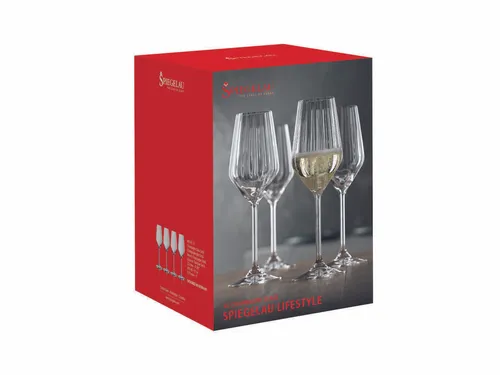 Spiegelau LifeStyle Champagnerglas 4er Set - Elegante 4er Set Champagnergläser mit diamantenförmigem Design für optimales Aroma. Spülmaschinenfest, ideal für besondere Anlässe oder den Alltag. Perfekte Ergänzung für jeden Tisch!