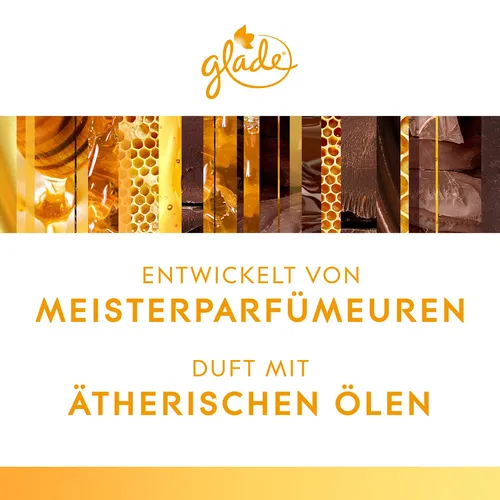 Glade Duftkerze Honey & Chocolate, 112 g, süßer Raumduft