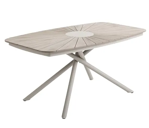 Dehner Gartentisch Barcelona - 6 Sitzplätze, 160 x 76 cm - Esstisch für Gartenpartys mit Platz für bis zu 6 Personen, wetterfestes Polywood und robustes Stahlgestell für langanhaltende Freude im Freien.
