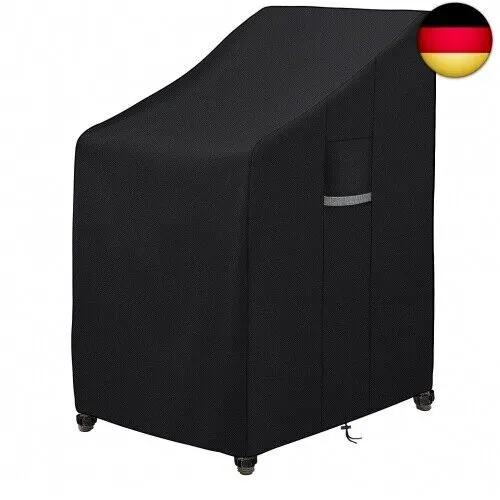 Dokon Gartenstühle Abdeckung Wasserdicht Schwerlast 600D Oxford Gewebe Stapelstühle Abdeckhaube Winterfest Winddicht UV Beständiges Schutzhülle für Gartenstuhl Stapelstuhl Hülle (65x75x80/120cm)