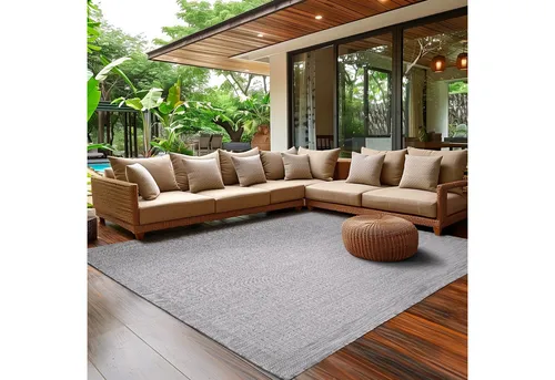 SIMPEX24 Outdoorteppich Unicolor, Rechteckig, Höhe: 3 mm, Teppich Wetterfest Waschbar Balkon, Garten, Terrasse und Küchenteppich