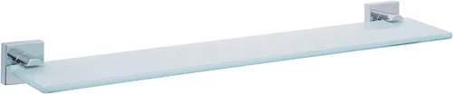 tesa EKKRO Glasablage aus satiniertem Glas - Badezimmerregal mit eleganter verchromter Halterung, ideal für stilvolle Aufbewahrung und einfache Montage.