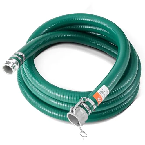 VEVOR Saugschlauch 50,8mmx6,1m - Komplett-Set mit Armaturen - Sanitärinstallation mit robustem Laminat-Schlauch und dichten Schraubverbindungen für vielseitige Anwendungen. Ideal für Pumpen mit hohem Druck und Temperaturbeständigkeit.