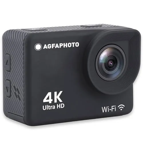 AgfaPhoto Realimove AC9000 - 4K Sportkamera mit WiFi - Action-Cam mit 4K Auflösung, 6-Achsen-Stabilisator und 170° Weitwinkel, perfekt für Abenteuer und Wassersport, inklusive 30 m wasserdichtem Gehäuse.