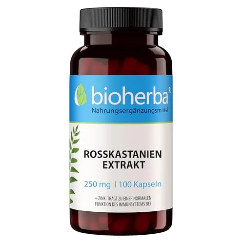 Rosskastanienextrakt Kapseln – 100 Stück hochdosiert mit 250 mg von BIOHERBA PZN 18216947