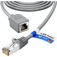 hb-digital LAN Kabel Verlängerung 7,5m CAT7 RJ45 S/FTP PiMF LSZH Grau