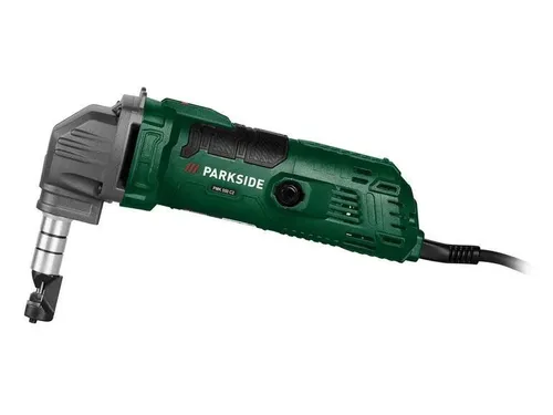 PARKSIDE® Knabber »PMK 550 C2« - Winkelschleifer mit 90°-Arretierung für präzise Schnitte in Blech aus verschiedenen Metallen, ideal für saubere, gerade und kurvenförmige Schnitte.
