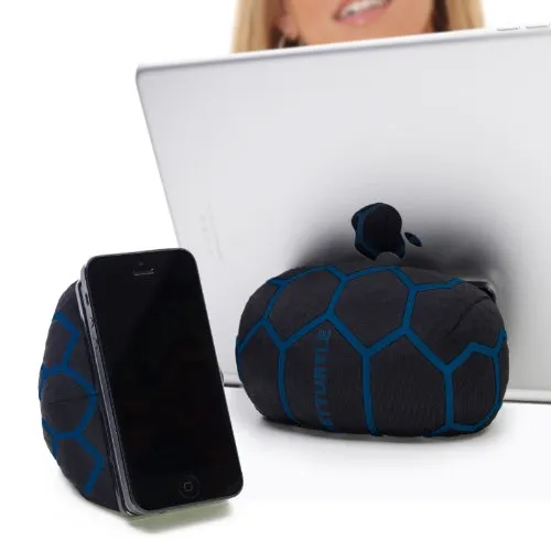SmartTurtle® Handy/Tablet Kissen Made in Austria, Blau iPhone iPad Halterung, für Bett, Sofa, Tisch, kompatibel mit Apple iPad Samsung Galaxy und Allen Smartphones
