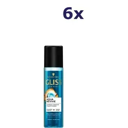 6x Gliss-Kur Anti-Klit-Spray – Aqua Revive 200 ml - Hochwirksames Anti-Klett-Spray für geschmeidiges Haar. Ideal zur Pflege und leichten Entwirrung. Perfekt für täglichen Einsatz und einfach in der Anwendung.