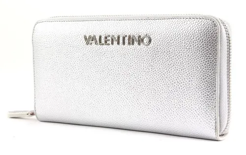 VALENTINO BAGS Geldbörse Divina in Argento - Stylische Geldbörse aus hochwertigem Polyurethan mit 14 Kartenfächern und praktischem Zipper-Verschluss. Ideal für modebewusste Frauen.