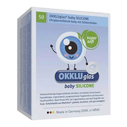 Okkluglas baby Silicone Uhrglasv.Silikonkleber Verband 50 St