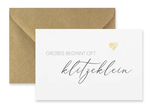 edle Karte zur Geburt Gratulation zum Baby Junge Mädchen Grußkarte Klappkarte 1