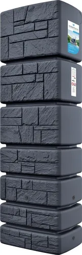 Regentank Tower Stone anthrazit, 350 L - Regentonne mit 350 Litern Fassungsvermögen, stilvolles Design in Anthrazit, ideal zur Regenwassernutzung im Garten.