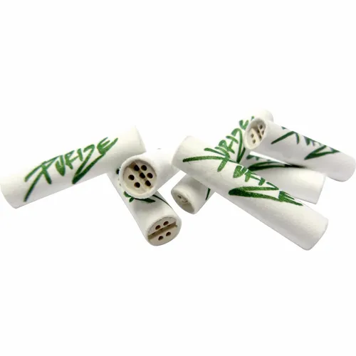 PURIZE XTRA Slim Aktivkohlefilter mit 2 Keramikkappen Kohle Filter 6 mm 50 x