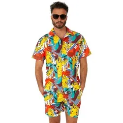 Opposuits Partyanzug Sommer Kombi Pika Pikachu - Strand Kostüm, Ein Outfit wie ein Donnerblitz - Pokémon Hemd und Shorts vom Typ 'Ele gelb XXL