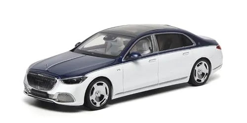 Almost Real 820126 Mercede. Maybach S-Class Nautical Blue & Diamond White 2021 - maßstab 1/18 - Modellauto