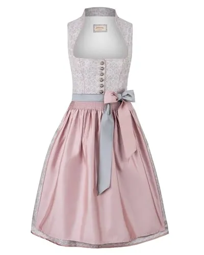 Stockerpoint Damen Monroe Midi Dirndl Altrosa Gr. 36 - Dirndl & Kleider, stilvolles Midi-Dirndl in Altrosa, ideal für festliche Anlässe und traditionelle Feiern.