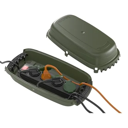 D-Line, Wetterfeste Elektrobox, IP54-Schutz - Innenmaße = 290mm (Länge) x 125mm (Breite) x 110mm (Höhe) - Grün