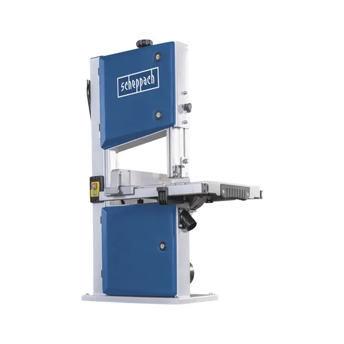 Scheppach Bandsäge HBS261 - 550 Watt Induktionsmotor, 2 Schnittgeschwindigkeiten und stufenlos schwenkbarer Tisch für präzise Gehrungsschnitte