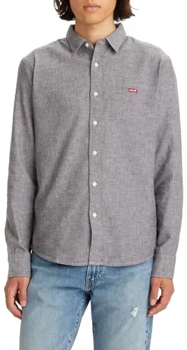 Levi's Herren Long-Sleeve Housemark LS Battery HM Shirt Slim - Herrenhemden mit dezentem Logo, vielseitig tragbar zu Jeans oder Chinos, aus hochwertigem Material für optimalen Tragekomfort.