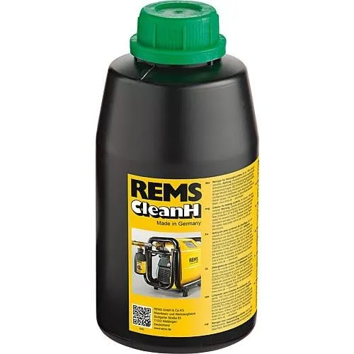 Rems Heizungssystemreiniger CleanH, 115607 R, 1 Liter - Spezialreiniger für Radiatoren- und Flächenheizsysteme, grün eingefärbt für einfache Füll- und Auswaschkontrolle, ausreichend für ca. 100 Liter Leitungsvolumen.