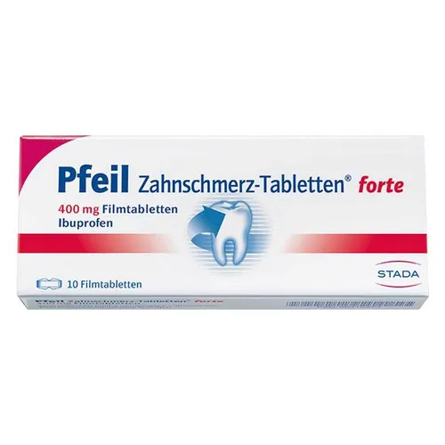 Pfeil Zahnschmerz Filmtabletten Forte 10 St - Arzneimittel zur Linderung von Zahnschmerzen und Fieber, schnell wirkend und einfach zu dosieren für schnelle Erleichterung.