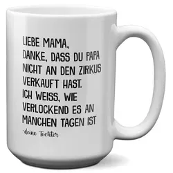 22Feels Tasse Mama Geschenk von Tochter Muttertag Geburtstag Mutter Weihnachten Frau, Keramik, XL, Made In Germany, Spülmaschinenfest weiß