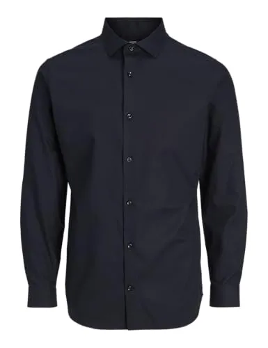 JACK & JONES Herren Freizeit Hemd JPRBLAPARKER Slim Fit schwarz-blau - Langarm Hemd für Herren von JACK & JONES, Slim Fit Design für eine moderne Passform und hohen Tragekomfort.