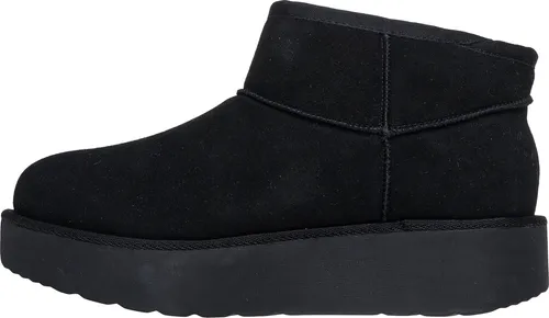 SKECHERS "KEEP COZY" Winterboots für Damen, Gr. 37, schwarz - Wanderschuhe, Veloursleder Snowboots mit Plateau, ausgestattet mit Skechers Warm-Tech Memory Foam für optimalen Komfort und Wärme.